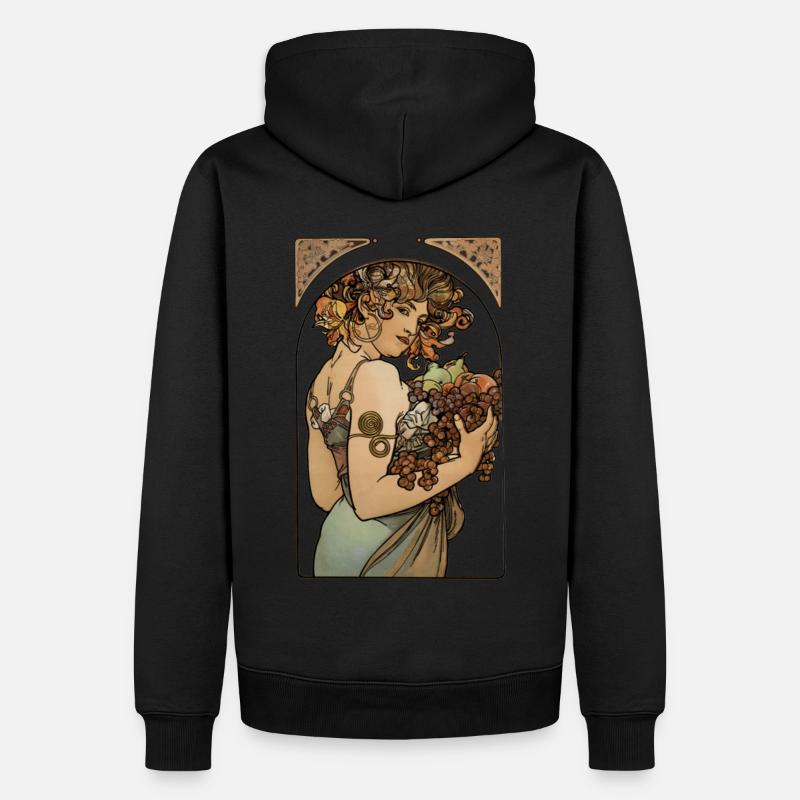Alfons Mucha - Le Fruit - Männer Premium Bio Hoodie - Schwarz