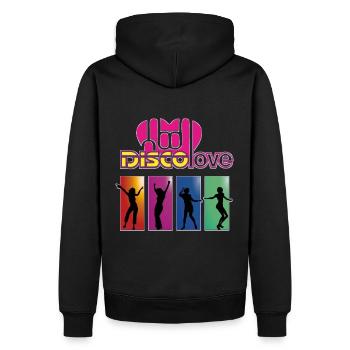 Disco Love Dance - Männer Premium Bio Hoodie - Schwarz - Hinten - Nico (187cm)