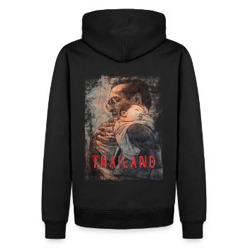Thaïlande - Sweat à capuche Premium bio Homme - noir - Dos - Nico (187cm)