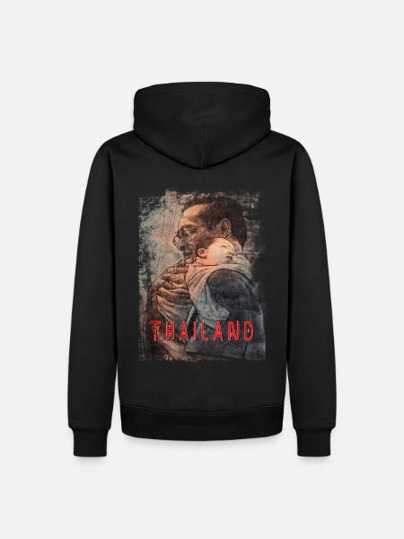 Thaïlande - Sweat à capuche Premium bio Homme - noir