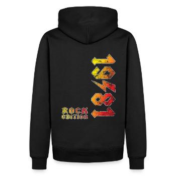 Birthday Rock Edition 1981 - Sweat à capuche Premium bio Homme - noir - Dos - Nico (187cm)