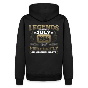 Légende Vintage 1954 juillet 70e cadeau d’anniversaire - Sweat à capuche Premium bio Homme - noir - Dos - Nico (187cm)