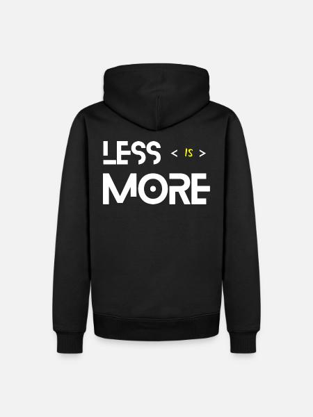 Less Is More White - Sweat à capuche Premium bio Homme - noir