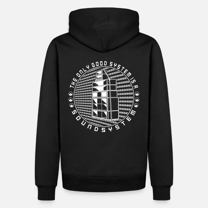 The only good system is a soundsystem tekno 23 - Männer Premium Bio Hoodie - Schwarz