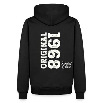Né en 1968 55ème anniversaire Cadeau homme / femme - Sweat à capuche Premium bio Homme - noir - Dos - Nico (187cm)
