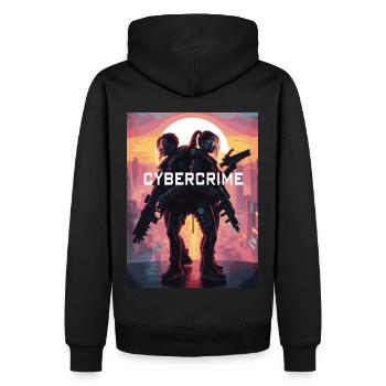 cyber 05 - Männer Premium Bio Hoodie - Schwarz - Hinten - Nico (187cm)