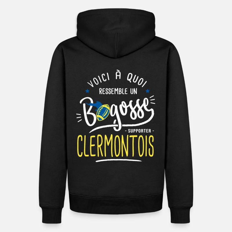 rugby clermont bogosse supporter clermontois - Sweat à capuche Premium bio Homme - noir