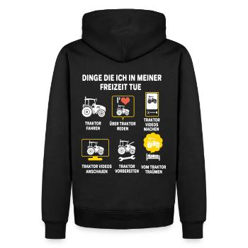 Traktor bauer Traktor Landwirt Landwirtschaft - Männer Premium Bio Hoodie - Schwarz - Hinten - Nico (187cm)