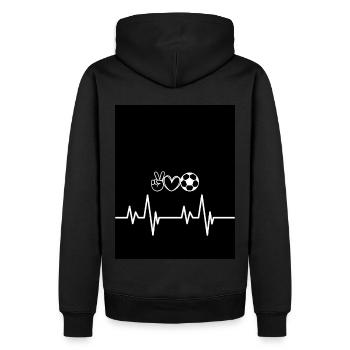 Liebe zum Fussball - Männer Premium Bio Hoodie - Schwarz - Hinten - Nico (187cm)