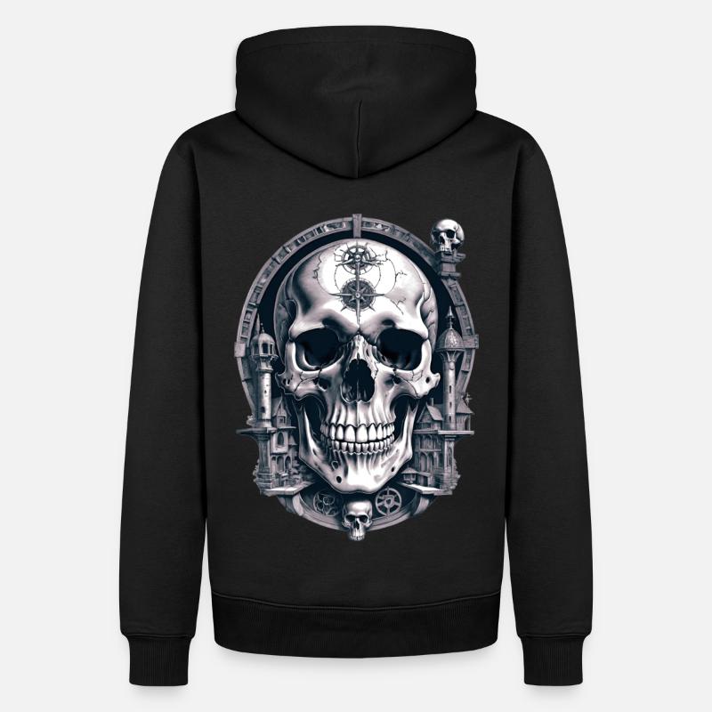 Skull - Männer Premium Bio Hoodie - Schwarz