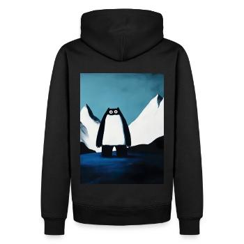 Cute Mountain Monster | Painting - Männer Premium Bio Hoodie - Schwarz - Hinten - Nico (187cm)