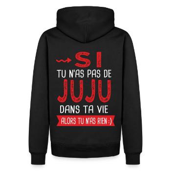 Si tu n as pas un juju dans ta vie Julien Jules - Sweat à capuche Premium bio Homme - noir - Dos - Nico (187cm)