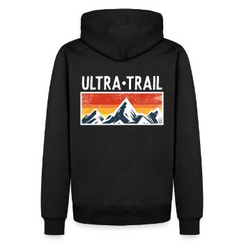 Ultra Trail Runner Mountains montagnes coureurs cadeaux - Sweat à capuche Premium bio Homme - noir - Dos - Nico (187cm)