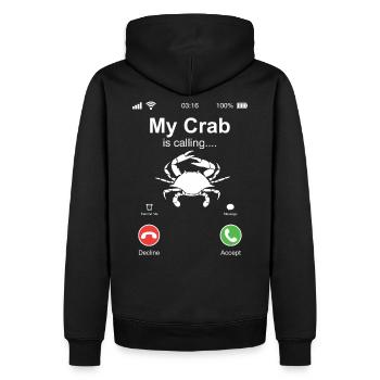 Mon crabe fait appel à une pince pour cancer au téléphone - Sweat à capuche Premium bio Homme - noir - Dos - Nico (187cm)