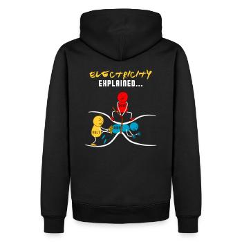 Ohm Volt Ampere Geschenk Elektriker Strom lustig - Männer Premium Bio Hoodie - Schwarz - Hinten - Nico (187cm)