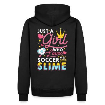 Football et slime cadeau football féminin - Sweat à capuche Premium bio Homme - noir - Dos - Nico (187cm)