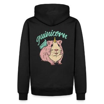 Guineacorn Meerschweinchen Einhorn Geschenk - Männer Premium Bio Hoodie - Schwarz - Hinten - Nico (187cm)