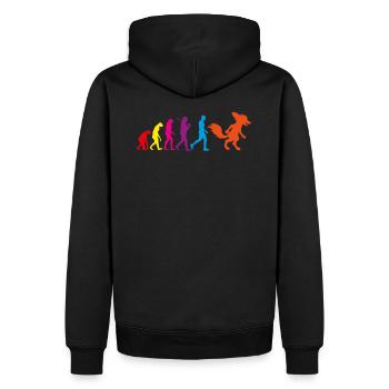 Pelz Evolution Cosplay furry Fandom Geschenk Fuchs - Männer Premium Bio Hoodie - Schwarz - Hinten - Nico (187cm)