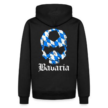 Bayern Totenkopf Geschenk Fussball Heimat stolz - Männer Premium Bio Hoodie - Schwarz - Hinten - Nico (187cm)