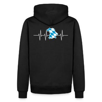 Bayern Herzschlag Geschenk Frequenz Bier stolz - Männer Premium Bio Hoodie - Schwarz - Hinten - Nico (187cm)