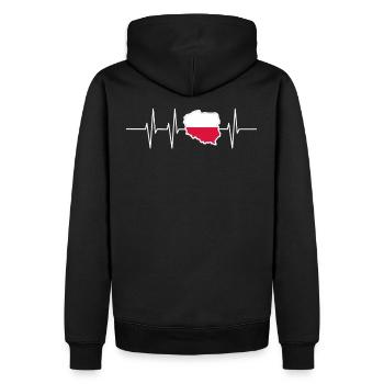 Drapeau de la Pologne cadeau Home battement de coeur Patriot - Sweat à capuche Premium bio Homme - noir - Dos - Nico (187cm)