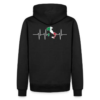 Battements de coeur Italie cadeau patriote patrie Puls - Sweat à capuche Premium bio Homme - noir - Dos - Nico (187cm)