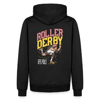 Roller derby t-shirt de sport femmes lutte contre la force - Sweat à capuche Premium bio Homme - noir - Dos - Nico (187cm)
