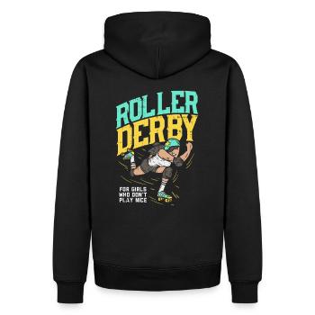 Cadeau derby roller skate sport rétro - Sweat à capuche Premium bio Homme - noir - Dos - Nico (187cm)