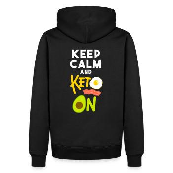 Keto On Geschenk Diät ketogen Ernährung essen - Männer Premium Bio Hoodie - Schwarz - Hinten - Nico (187cm)