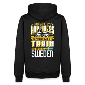 Zug nach Schweden Geschenk Urlaub Eisenbahn Ferien - Männer Premium Bio Hoodie - Schwarz - Hinten - Nico (187cm)