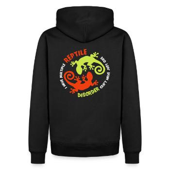 Ich liebe Reptilien Geschenk Bartagame Echsen - Männer Premium Bio Hoodie - Schwarz - Hinten - Nico (187cm)