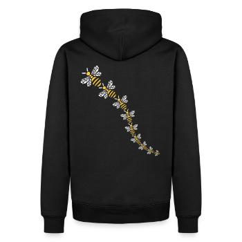 Viele Bienen - Rettet die Bienen - Männer Premium Bio Hoodie - Schwarz - Hinten - Nico (187cm)