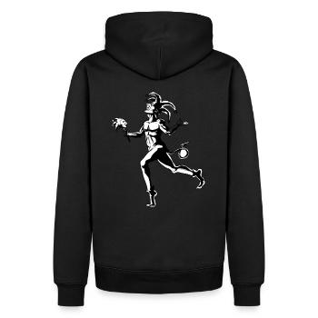 Hofnarr Mittelalter Belustigung Kostüm Tollpatsch - Männer Premium Bio Hoodie - Schwarz - Hinten - Nico (187cm)