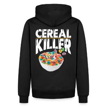T-shirt Petit Déjeuner en Flocons Manger du Lait Enfants - Sweat à capuche Premium bio Homme - noir - Dos - Nico (187cm)