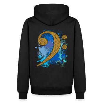 Basse - Bass Key - bleu - Sweat à capuche Premium bio Homme - noir - Dos - Nico (187cm)