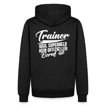 Fußball Trainer Geschenk Superheld Beruf Tennis - Männer Premium Bio Hoodie - Schwarz - Hinten - Nico (187cm)