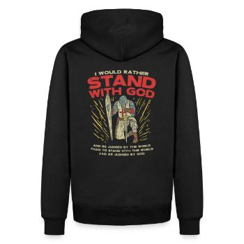 Tempelritter Geschenk Gott Bibel Jesus Ritter - Männer Premium Bio Hoodie - Schwarz - Hinten - Nico (187cm)