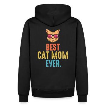 Best Cat Mom 2 - Männer Premium Bio Hoodie - Schwarz - Hinten - Nico (187cm)