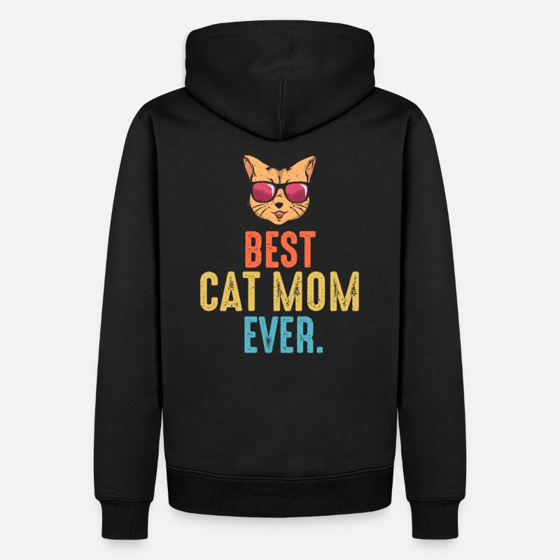 Best Cat Mom 2 - Sweat à capuche Premium bio Homme - noir