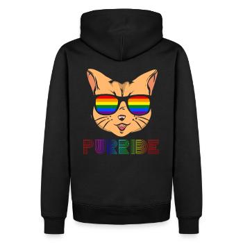 LGBT cat gift gay lesbian gay pride - Men’s Premium Organic Hoodie - black - Back - Nico (187cm)