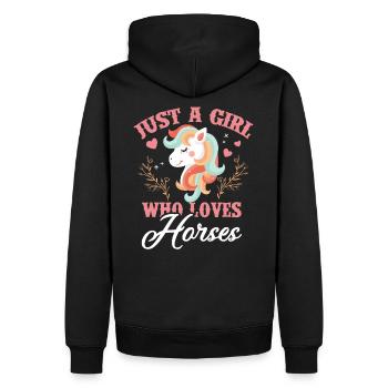 Pferd Mädchen Geschenk Liebhaber - Männer Premium Bio Hoodie - Schwarz - Hinten - Nico (187cm)