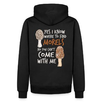 Morcheln Trüffel Pilz Sammler Geschenk - Männer Premium Bio Hoodie - Schwarz - Hinten - Nico (187cm)
