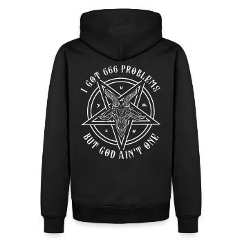 Satan 666 T-Shirt Pagan Gothic Devil - Sweat à capuche Premium bio Homme - noir - Dos - Nico (187cm)