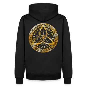 Wikinger Symbol Gesichtsmaske Schlacht Kampf Odin - Männer Premium Bio Hoodie - Schwarz - Hinten - Nico (187cm)
