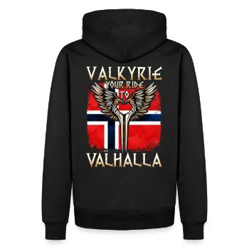 Viking Valhalla T-shirt Valkyrie Norvège Ailes - Sweat à capuche Premium bio Homme - noir - Dos - Nico (187cm)
