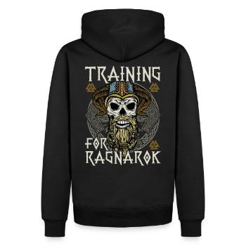 Formation pour le cadeau de chemise de Ragnarok pour les Vikings - Sweat à capuche Premium bio Homme - noir - Dos - Nico (187cm)