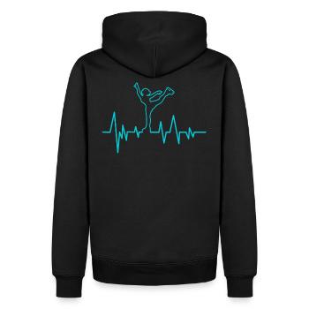 Patinage cardio-battement T-shirt Sport Figures Glace - Sweat à capuche Premium bio Homme - noir - Dos - Nico (187cm)