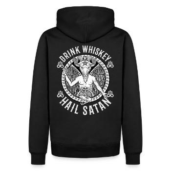 Salut Satan T-shirt Whisky Intoxication à l'alcool par le diable - Sweat à capuche Premium bio Homme - noir - Dos - Nico (187cm)