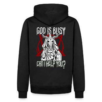 Satan Pentagram T-Shirt Lucifer 666 Heide Sorcière - Sweat à capuche Premium bio Homme - noir - Dos - Nico (187cm)