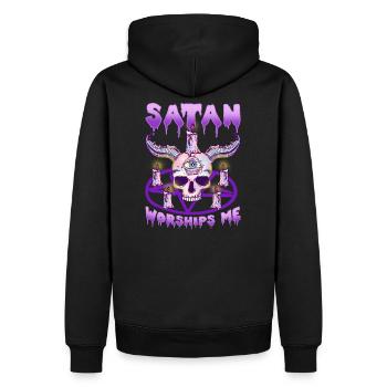 T-shirt Goth Goth pour Satanistes I Satan - Sweat à capuche Premium bio Homme - noir - Dos - Nico (187cm)